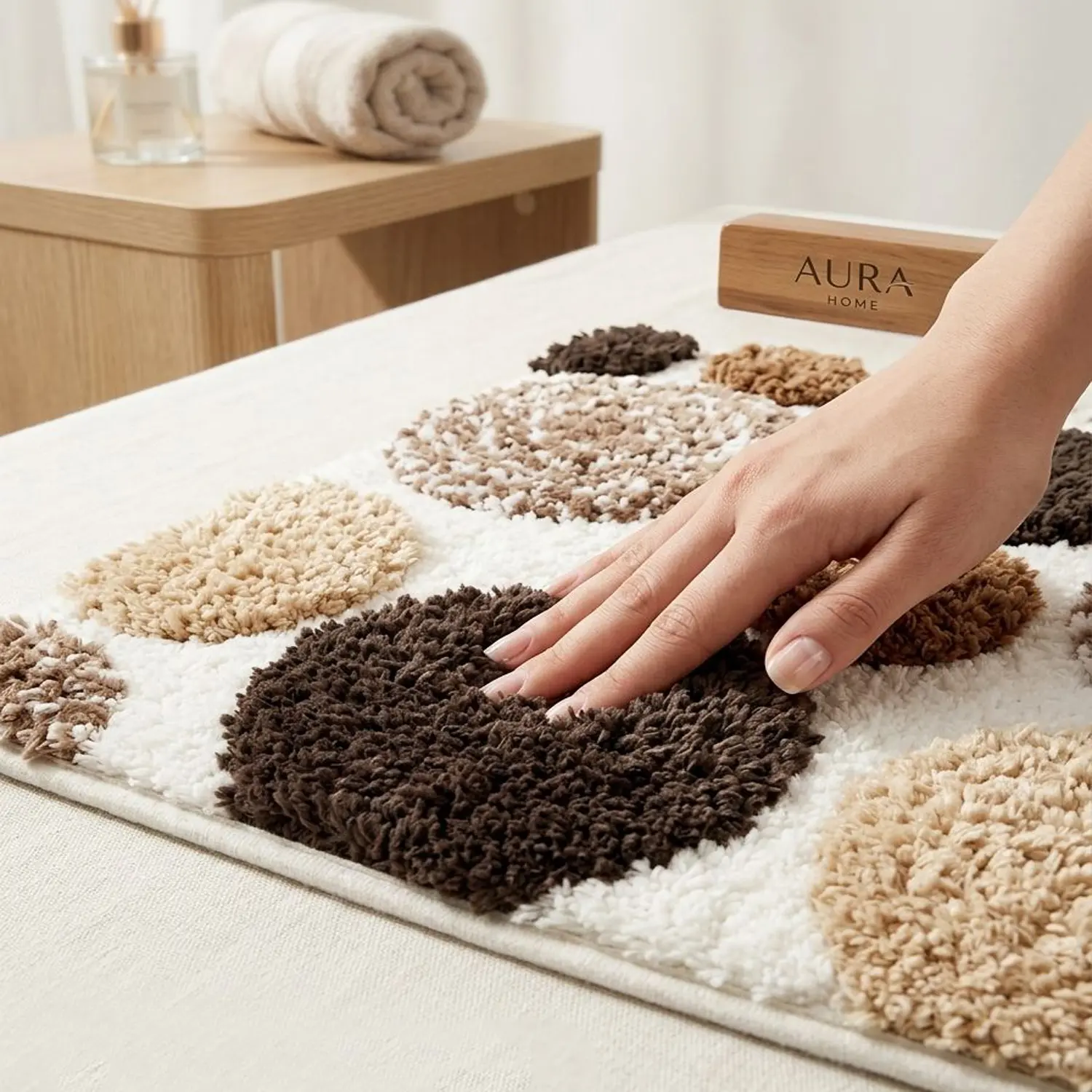 Stone Anti-Slip Bath Mat [D] – Premium Absorbent Microfiber Bathroom Rug | Soft, Quick – Dry & Modern Decorative Floor...